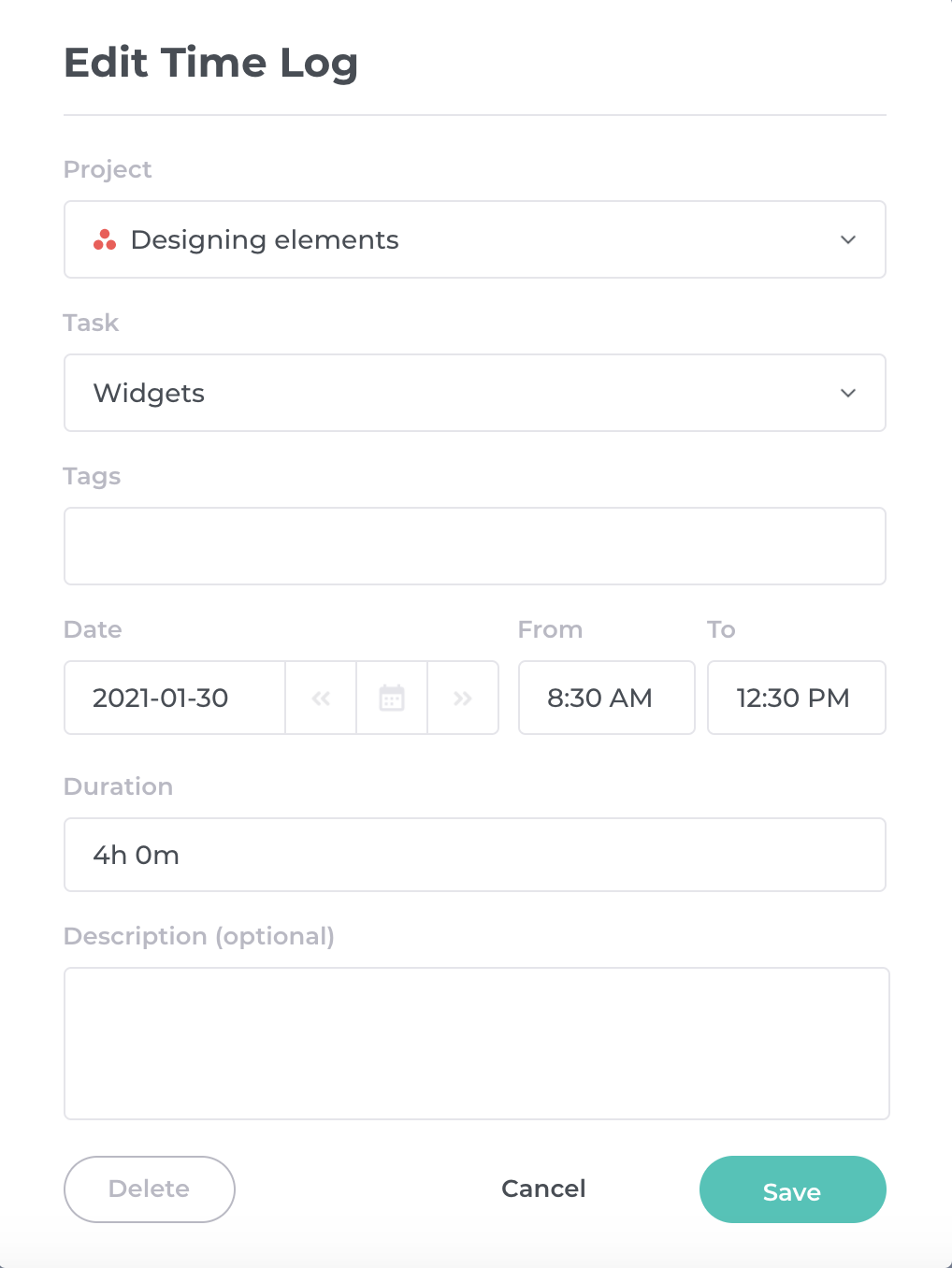 Adding time logs to Asana projects
