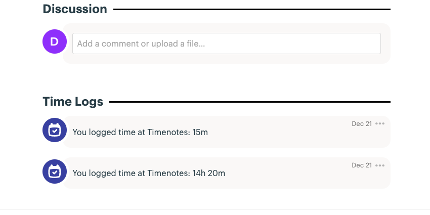 Time tracking history in Basecamp